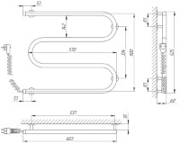 Uscător de prosoape Laris 25 PS3 600х500 Elektro L imaginea #3 — magazin online Desire.md
