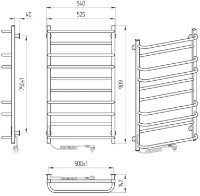 Полотенцесушитель Laris Comfort CK10 500х900 Black Elektro L фото №3 — интернет-магазин Desire.md