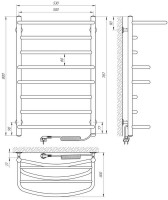 Uscător de prosoape Laris EuroMix P8 500х800 w/shelf Elektro L imaginea #4 — magazin online Desire.md