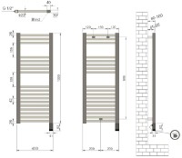 Полотенцесушитель Radiva Flat Haiti 400x1000mm Black Mat фото №2 — интернет-магазин Desire.md