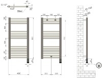 Полотенцесушитель Radiva Flat Haiti 400x800mm Black Mat фото №2 — интернет-магазин Desire.md