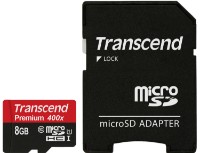 Сard de memorie Transcend MicroSDHC 8Gb  Class 10 UHS-I 400X + SD аdapter (TS8GUSDU1)