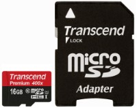 Сard de memorie Transcend MicroSDHC 16Gb Class 10 UHS-I 400X + SD adapter (TS16GUSDU1)
