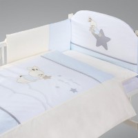 Lenjerie de pat pentru copii Albero Mio Star Buuny Beige/Blue (C-5 H208)