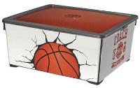 Ящик для хранения Curver Textile Line 18.5L Basketball (213831)