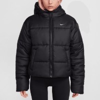 Женская куртка Nike W Nsw Classic Puffer Therma-Fit Loose Hooded Jacket Black/White, s.XS
