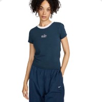 Tricou de dame Nike W Nsw Nk Chll Knt Md Crp Wrs Armoury Navy/White, s.XL