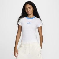 Tricou de dame Nike W Nsw Nk Chll Knt Md Crp Wrs White/Light Photo Blue, s.XL imaginea #1 — magazin online Desire.md