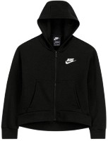 Детская толстовка Nike G Nsw Club Flc Fz Hoodie Lbr Black/White, s.XL
