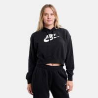 Женская толстовка Nike W Nsw Club Flc Gx Crop Hdy Black/White, s.XS