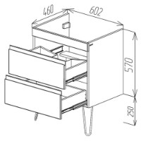 Шкаф под умывальник Bayro Studio Argo 600 (118782) фото №3 — интернет-магазин Desire.md