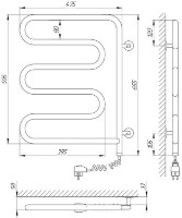Uscător de prosoape Laris 25 PS5 450х570 Elektro Turning imaginea #3 — magazin online Desire.md
