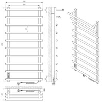 Uscător de prosoape Laris Kaskad Premium P10 500х1200 Elektro L imaginea #2 — magazin online Desire.md