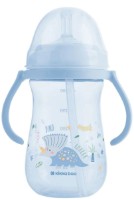 Cana cu pai Kikka Boo Dino World Blue 300ml (31302030078)