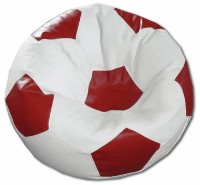 Fotoliu puf Relaxtime Football medium White&Red