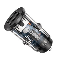 Автомобильная зарядка Hoco DZ3 Transparent Black