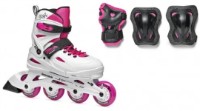 Роликовые коньки RollerBlade Fury Combo White/Pink 33-38 (07373600T1C)