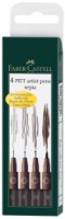 Ручка-лайнер Faber-Castell Pitt Artist Pens Sepia Set 4pcs
