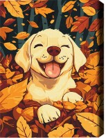 Tablou pe numere Brushme Joacă în frunze (KBS0163FC)