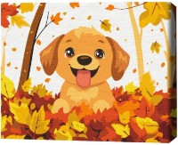 Tablou pe numere Brushme Cățel fericit (KBS0173FC)