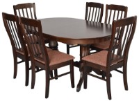 Set masă și scaune Evelin HV-33V Chocolate + 6 Wenyl Chocolate/F-789 Brown
