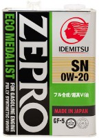 Моторное масло Idemitsu Zepro Ecomedalist SN/GF-5 0W-20 4L