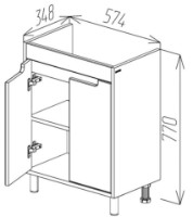 Шкаф под умывальник Bayro Venus Neon 600 (114539) фото №5 — интернет-магазин Desire.md