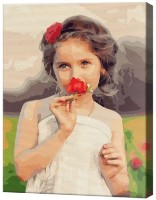 Tablou pe numere Art Gallery Econom Fetiță cu un trandafir GX39767