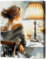 Tablou pe numere Art Gallery Econom Blondă îngândurată GX47574