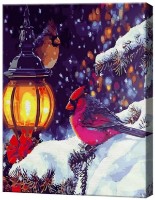 Tablou pe numere Art Gallery Econom Cardinal lângă felinar GX39232