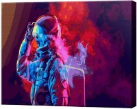 Tablou pe numere Art Gallery Econom Cosmonaut în fum multicolor GX42773