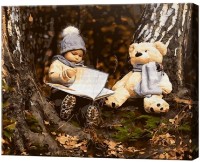 Tablou pe numere Art Gallery Econom Băiețel cu un ursuleț de pluș GX34456