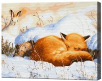 Tablou pe numere Art Gallery Econom Vulpea adormită și iepure GX40835