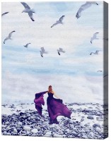 Tablou pe numere Art Gallery Econom Fată extraordinară și pescăruși GX26309