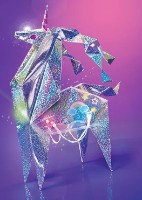 Set pentru creativitate 4M Holographic Light Up Origami Unicorn (00-04776)