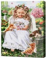 Картина по номерам Art Gallery Premium Ангел с котятами GX30942