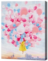 Tablou pe numere Art Gallery Premium Fată și baloane GX28820