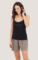 Pijama Ajoure T23644 Black/Print Leopard, s.M