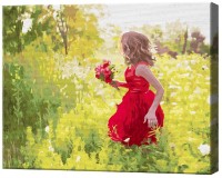 Tablou pe numere Art Gallery Premium Fată în câmpul cu flori GX32070