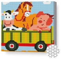 Pictura cu diamante după numere Art Gallery Premium Animale în căruță BJ639