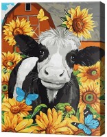 Картина по номерам Art Gallery Premium Коровка в подсолнухах EX8194