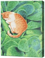 Картина по номерам Art Gallery Premium Котик спит на кактусе GX4322