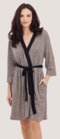 Халат Ajoure T5160 Brown/Print Leopard, s.3XL