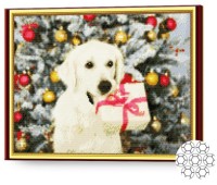Pictura cu diamante după numere Art Gallery Premium Labrador cu cadou GA85565