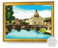 Pictura cu diamante după numere Art Gallery Premium Râul azuriu în oraș GA73859