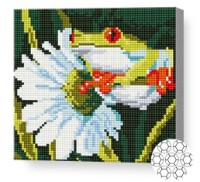 Pictura cu diamante după numere Art Gallery Premium Broască pe romăniță BJ745
