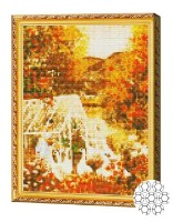 Pictura cu diamante după numere Art Gallery Premium Grădină toamna GB84733