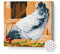 Pictura cu diamante după numere Art Gallery Premium Găinușă gri BJ459