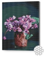 Pictura cu diamante după numere Art Gallery Premium Flori violete XQB80663