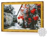 Pictura cu diamante după numere Art Gallery Premium Flori pe zid gri GB82856